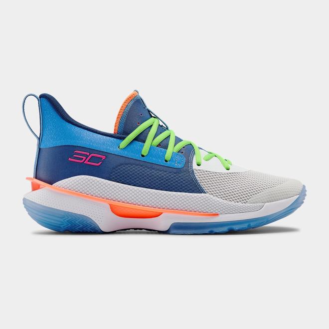 Under Armour Curry 7 - Damske Basketbalove Topanky - Modre/Biele